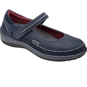 Orthofeet Athens Mary Janes - Blue, Size 10 Wide